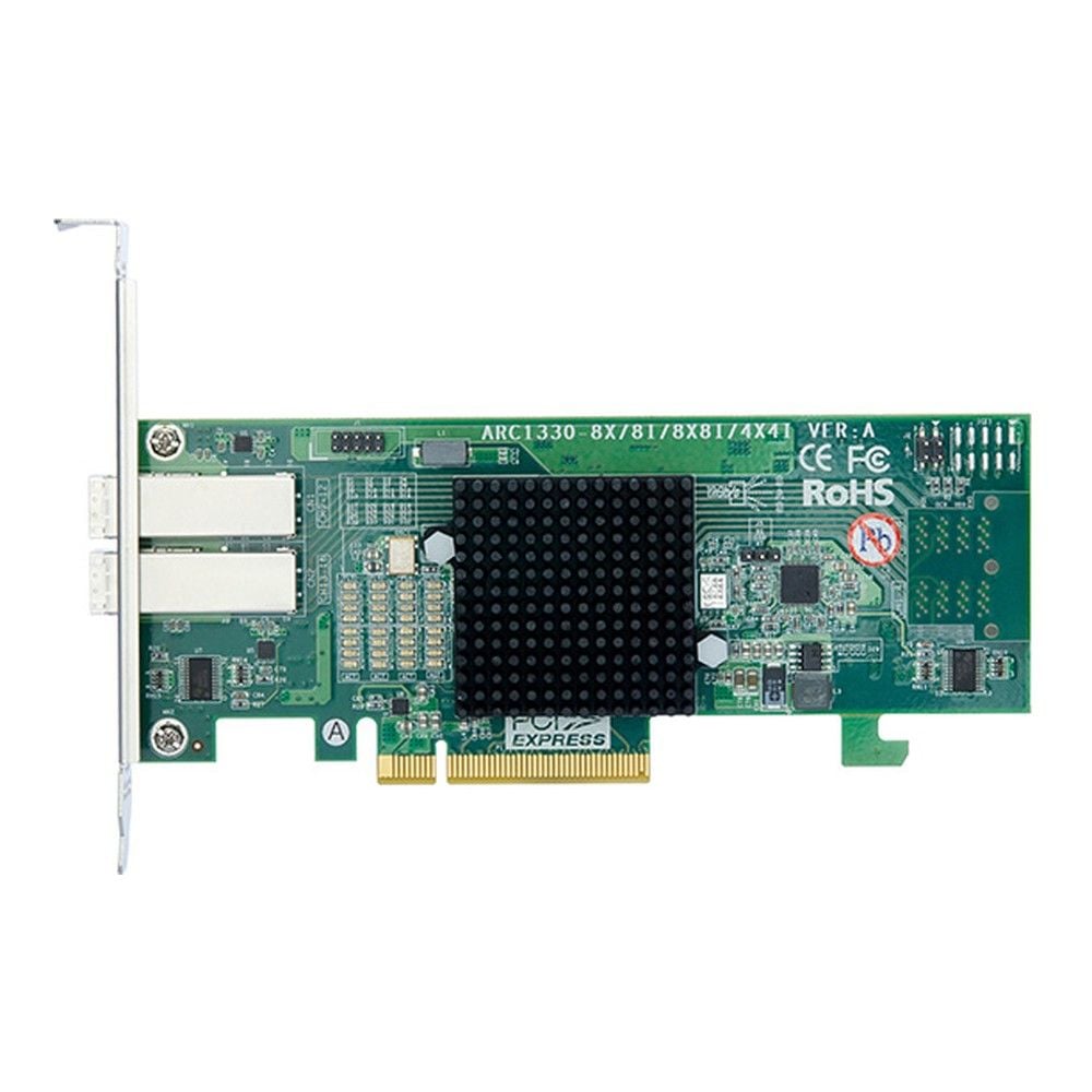 HBA-адаптер Areca ARC-1330-8x PCIe 3.0 x8 Low Profile, SAS/SATA 12G, HBA, 8port (2*ext SFF8644), (аналог LSI00343 9300-8E), RTL {10}