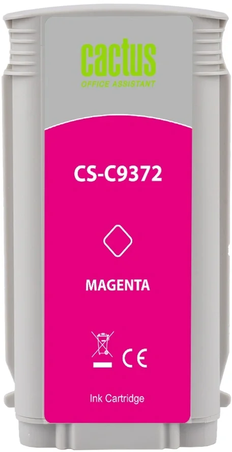 Картридж струйный Cactus CS-C9372 №72 фото пурпурный (130мл) для HP DJ T610/T620/T770/T1100/T1100/T1120/T1200 с чипом