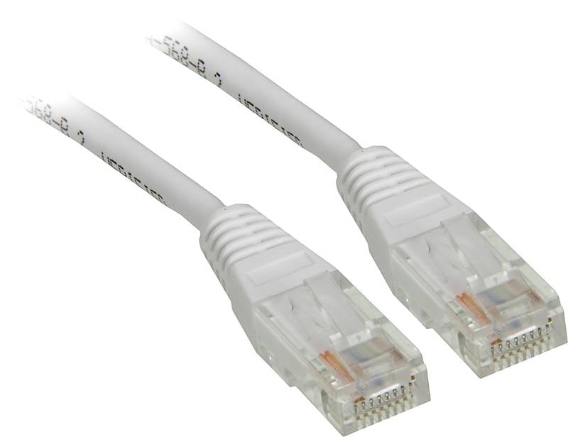 Патч-корд LANMASTER - TWT, UTP, кат. 5e, 2 x RJ-45, RJ-45 - RJ-45, ПВХ, белый, 2 м, с заливными колпачками, TWT-45-45-2.0-WH