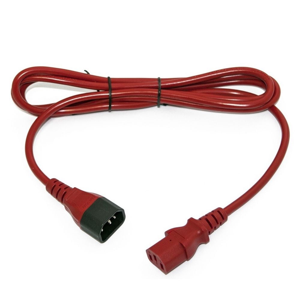 Сетевой кабель Hyperline PWC-IEC13-IEC14-1.0-RD Кабель питания монитор-компьютер IEC 320 C13 - IEC 320 C14 (3x0.75), 10A, прямая вилка, 1м, цвет красный (ПВС-АП-3*0,75-250-C13C14-10-1,0 ГОСТ 30851.1-2002 (МЭК 60320-1:1994))