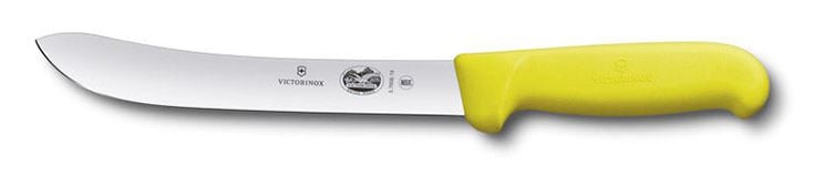 Нож кухонный Victorinox Swibo (5.7608.18L) стальной разделочный лезв.180мм  прямая заточка желтый