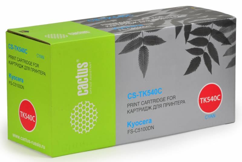 Cactus TK-540C Тонер Картридж Cactus CS-TK540C голубой для для FS-C5100DN (4000стр.)