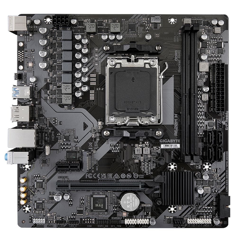 Материнская плата Gigabyte OEM A620M H, Socket AM5, AMD A620, 2xDDR5-5200, HDMI+DP, 1xPCI-Ex16, 1xPCI-Ex1, 4xSATA3(RAID 0/1/10), 1xM.2, 8 Ch Audio, GLan, (4+4)xUSB2.0, (2+2)xUSB3.2, 1xPS/2, mATX, RTL {10} oem