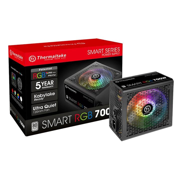 Блок питания ATX 700Вт Thermaltake Smart RGB 700 PS-SPR-0700NHSAWE-1 80+ (20+4pin) APFC 120mm fan 4xSATA RTL