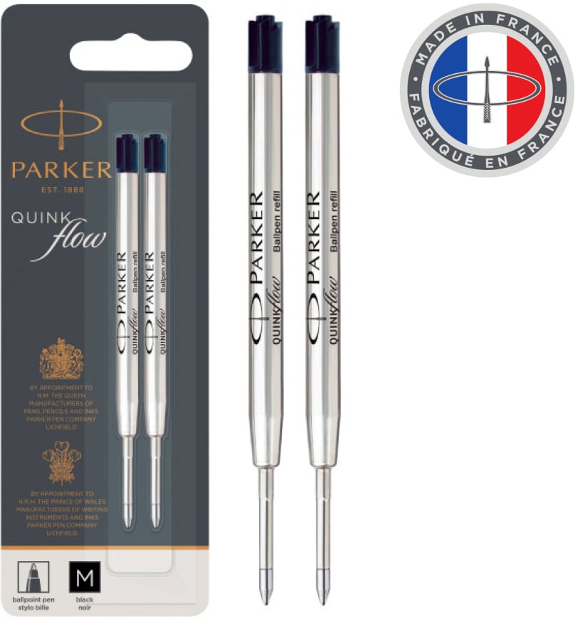 Стержень шариковый Parker QuinkFlow Z08 (1950372) M 1мм черные чернила блистер (2шт)