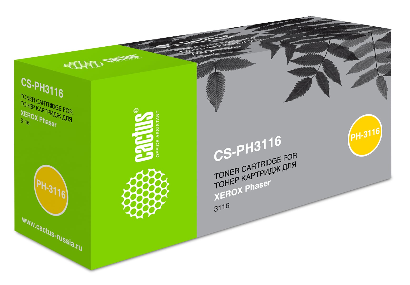 Тонер-картридж CACTUS - Phaser 3116, Лазерный, Черный, 3000стр, аналог Xerox 109R00748, CS-PH3116