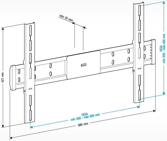 Кронштейн для телевизора Holder LCD-F6608 черный 32"-90" макс.45кг настенный фиксированный
