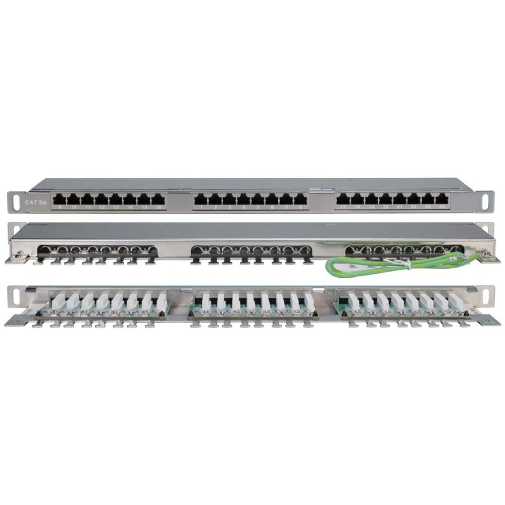 Панель Hyperline PPHD-19-24-8P8C-C5E-SH-110D Патч-панель высокой плотности 19", 0.5U, 24 порта RJ-45, категория 5Е, Dual IDC, экранированная