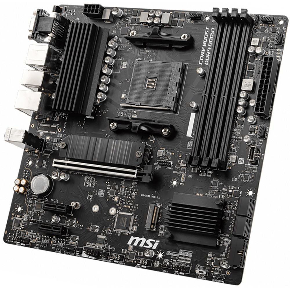 Материнская плата MSI Bad Pack B550M PRO-VDH B550, AM4, 4*DDR4, 1*PCIEx16, 2*PCIEx1, 2*M.2, 1*TypeC, , 6*USB3.2Gen1, 6*USB2.0, 4*SATA3.0, 1G, VGA, DP, HDMI, M-ATX, RTL