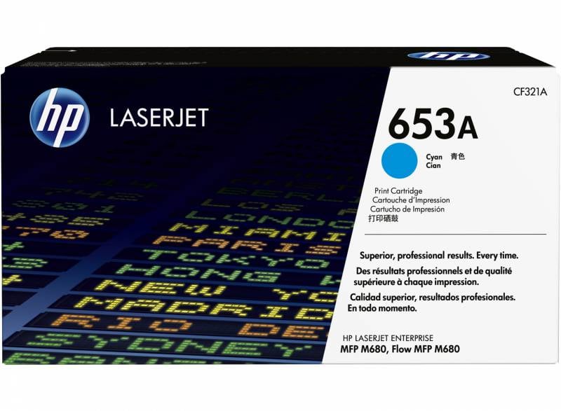 Картридж HP CF321A(C) (№653A) Cyan для LaserJet Enterprise MFP M680, Flow MFP M680,  PRO MFP 675