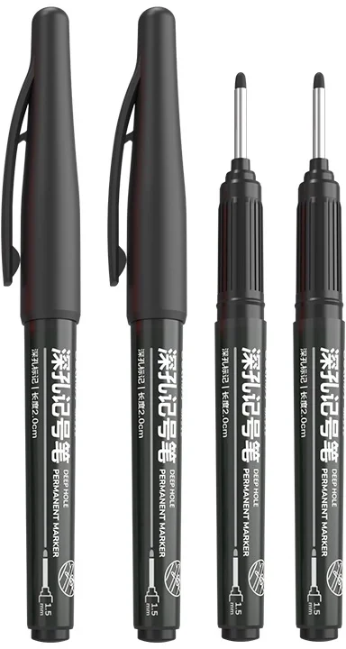 Набор маркеров перманентных Deli SK212 SK212 BLACK удл. пиш. наконечник 2.8мм водостойкий 1цв. черный коробка картонная (4шт.)