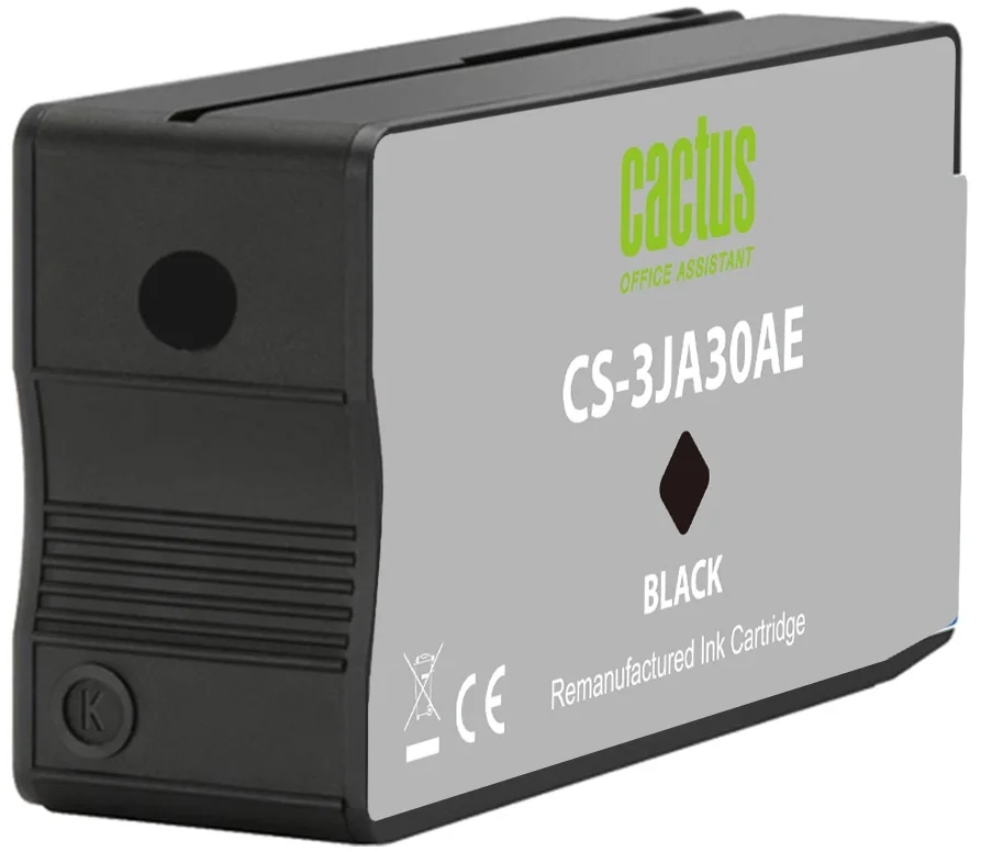 Картридж струйный Cactus CS-3JA30AE 963XL (есть ограничения по прошивке) черный (58 мл) для HP OfficeJet Pro 9010/9010e/9012/9014/9015/9016/9019