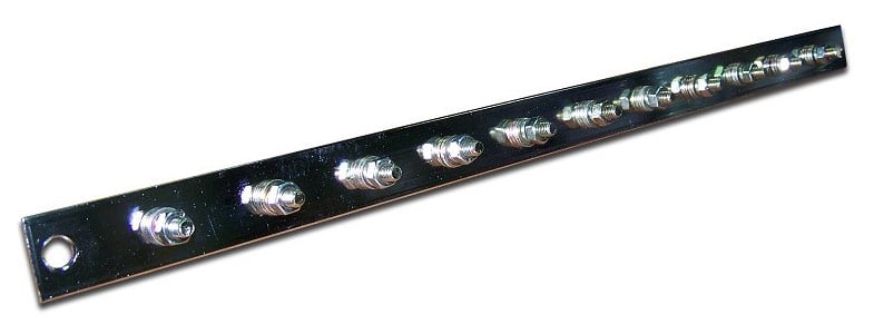 Панель заземления LANMASTER - TWT-CB-EARTH, 19", рейка толщина 3,2 мм, ширина 25,4 мм, TWT-CB-EARTH-BAR