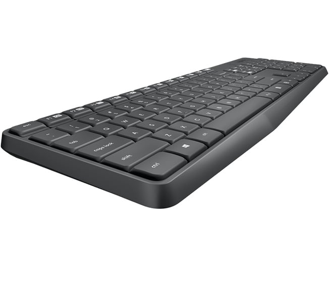 Комплект беспроводной Logitech MK235 |920-007948| клавиатура черная, 100 клавиш с защитой от воды, |920-007948| мышь M170, черная, оптическая, 3 кнопки, 2.4GHz, USB-ресивер (064003) {8}