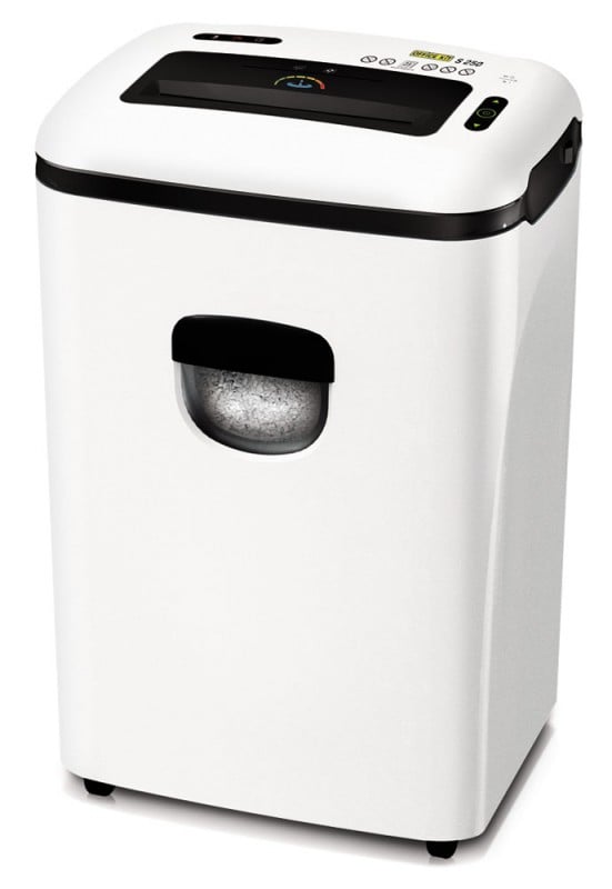 Шредер Office Kit S250 -  4 х 35 мм / 25 лист./ 38 литр./ кл.3/ световая индикация / скобы-скрепки-карты - CD /выдвижн.