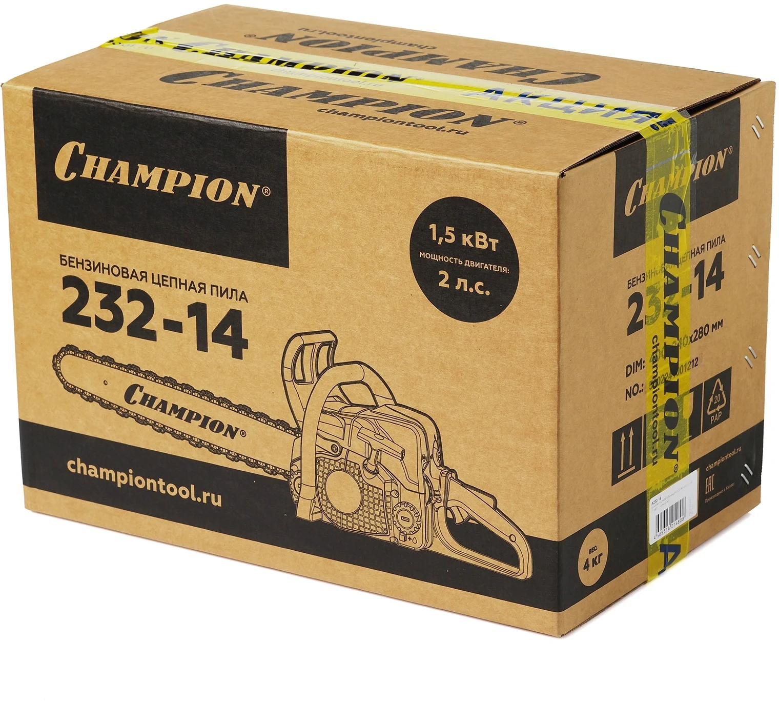 Бензопила Champion A232-14 1500Вт 2л.с. дл.шины:14" (35cm)