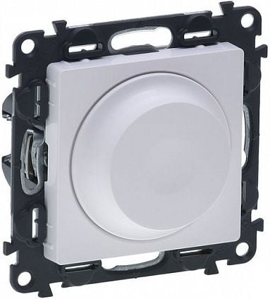 LEGRAND 752460 Valena LIFE Светорегулятор с поворотной ручкой универсальный 300Вт без нейтрали С лицевой  панелью  Белый