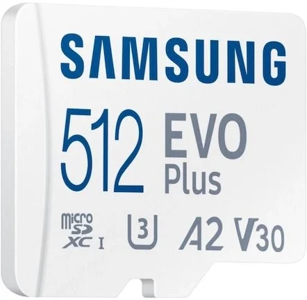 Samsung EVO Plus <MB-MC512SA> microSDXC Memory Card 512Gb Class10 UHS-I U3 A2 V30 +  microSD--> SD Adapter