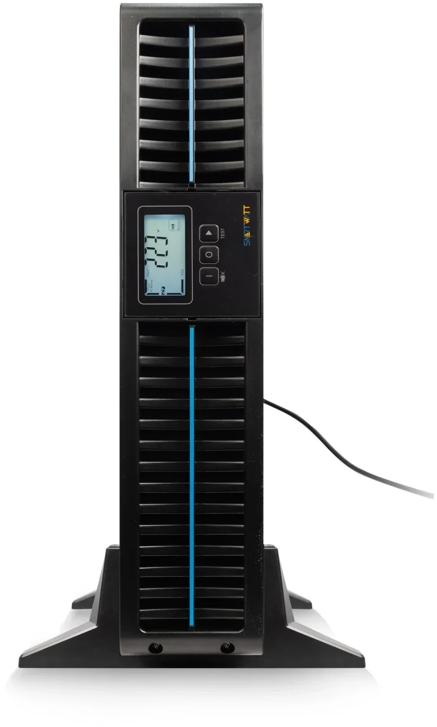 ИБП Smartwatt - DATA PRO COMBO 1000 ВА/900 Вт, On-Line, in (Сетевой шнур (Schuko)), 2xSchuko, 3xIEC-320 C13, LCD, Rack/Tower, 2U, цвет чёрный, 3703020040004
