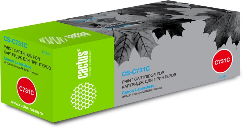 Картридж лазерный Cactus CS-C731C 731 C голубой (1800стр.) для Canon LaserBase MF8230 i-Sensys/MF8280 i-Sensys с чипом
