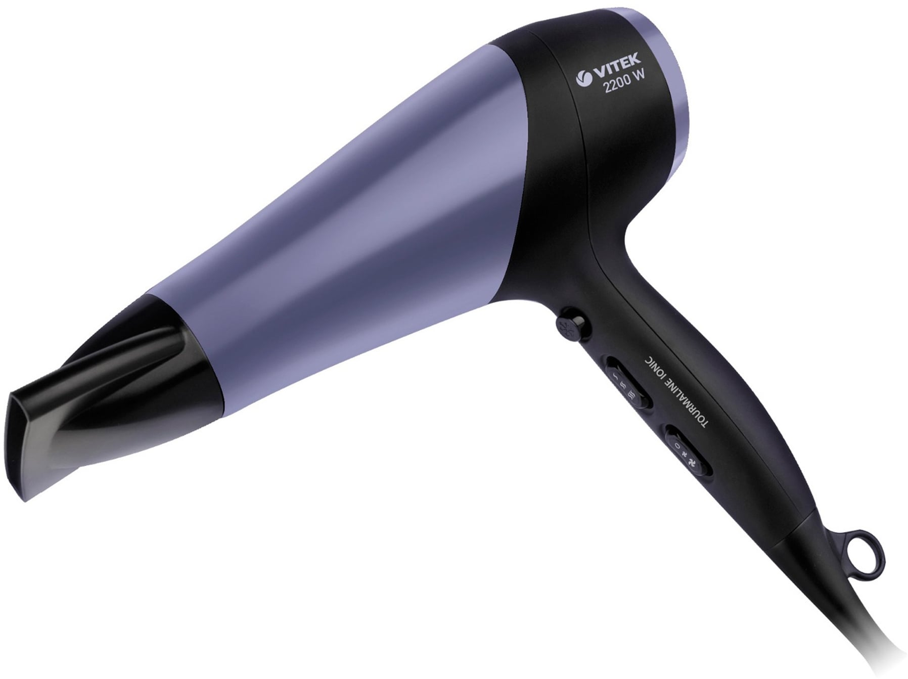 Фен Vitek VT-1327 фиолетовый/черный, 2200 Вт, ионизация