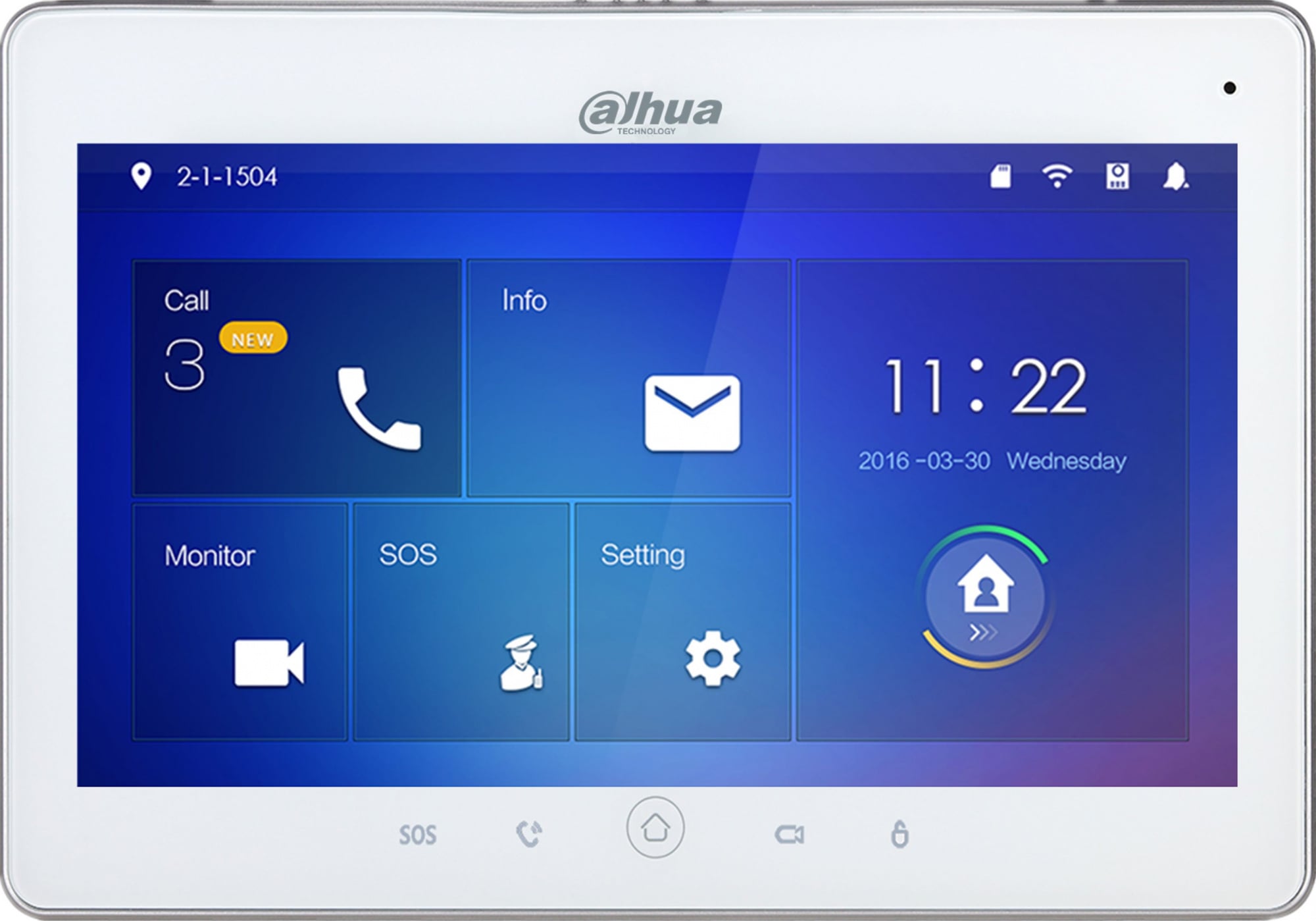 DAHUA DHI-VTH5241DW-S2 Монитор видеодомофона IP 10-дюймовый, возможность просмотра IP камер, белый, ёмкостной сенсорный экран, поддержка micro-SD до 32Гб, Питание DC 12В/PoE