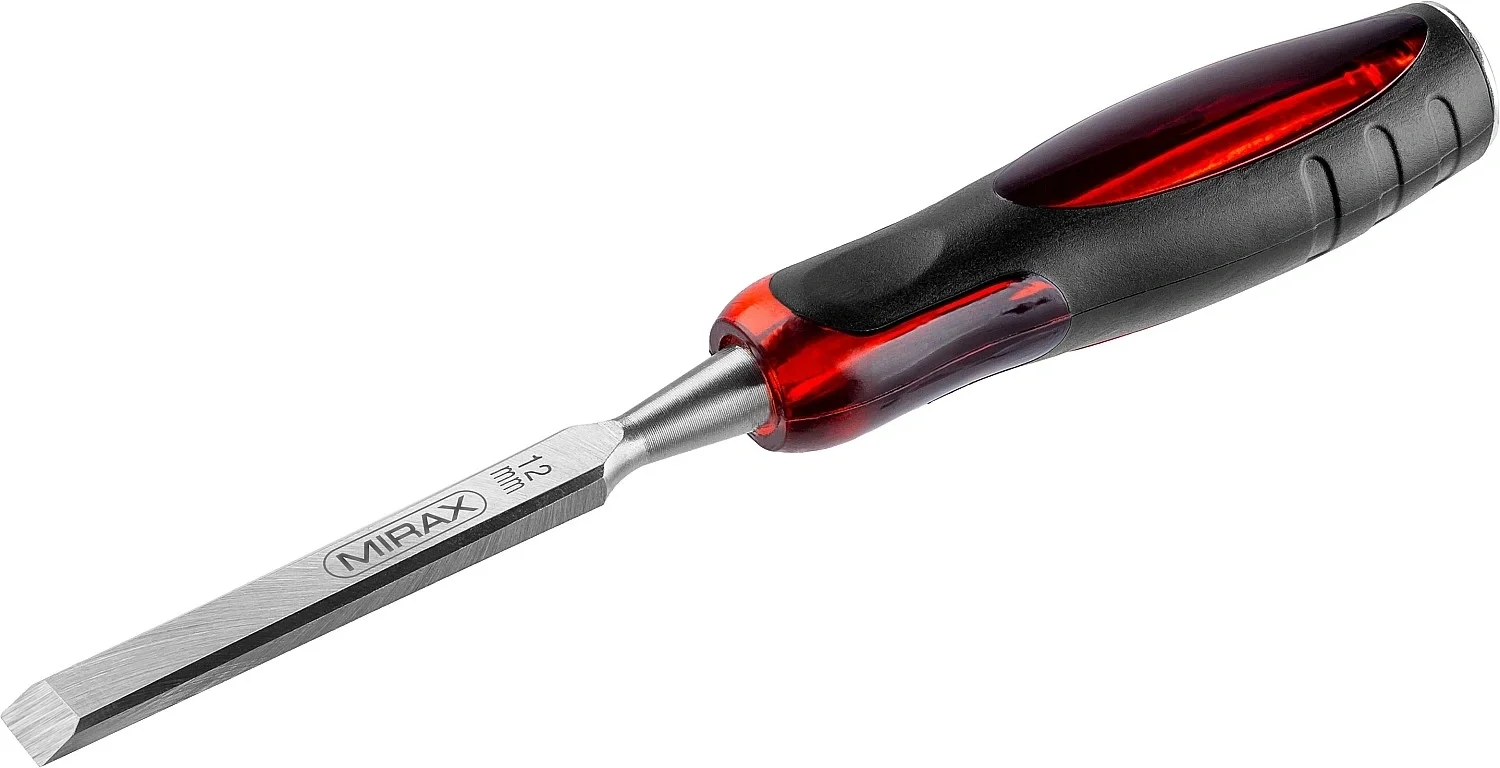 Стамеска MIRAX 1810-12 с двухкомпонентной прозрачной рукояткой, 12мм