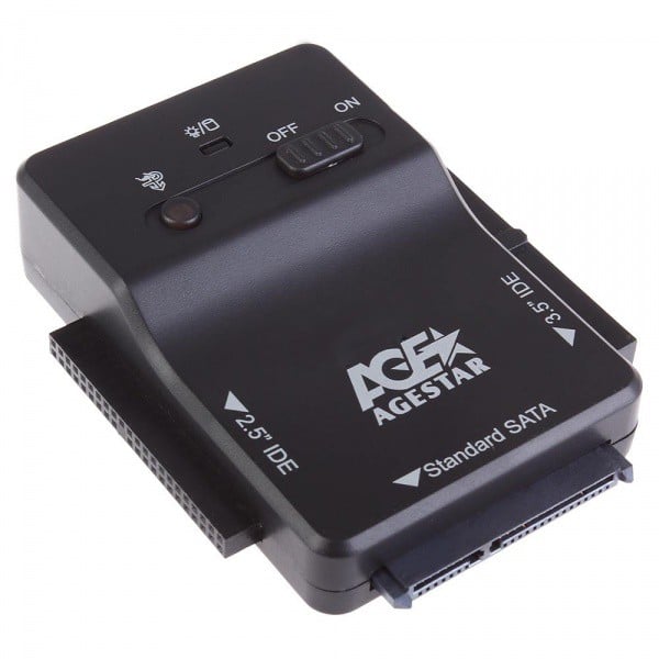 <077146> Кабель-переходник USB-A (m) 3.0 < - > SATA/IDE, AgeStar 3FBCP1 (2.5"/3.5" HDD, блок питания) Black [3FBCP1]