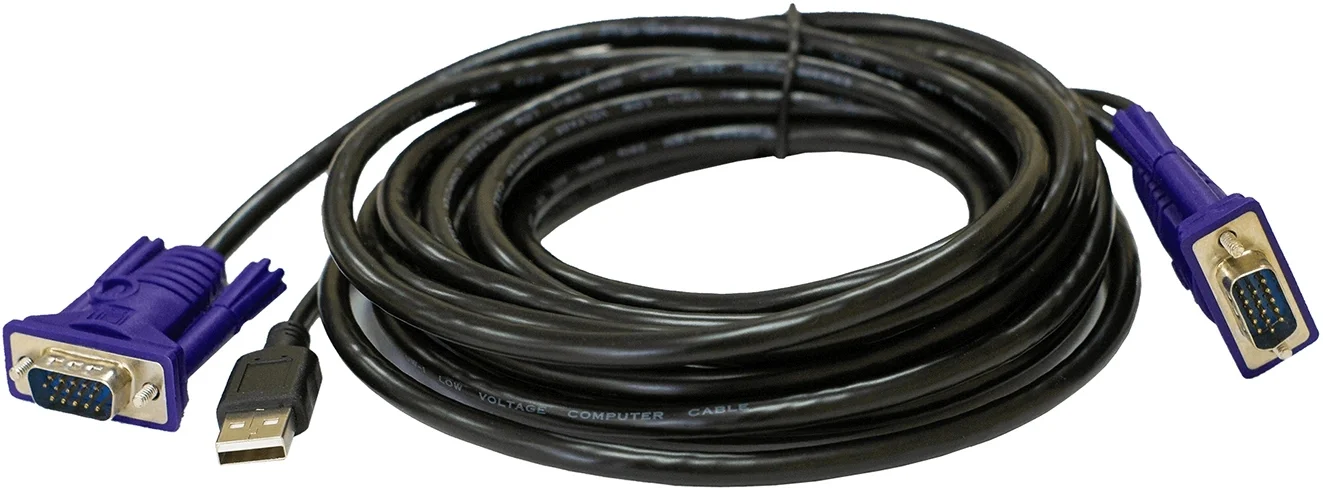 Кабель KVM Origo OKVMCU5 5м черный VGA-USB (m) (OKVMCU5/A1A)