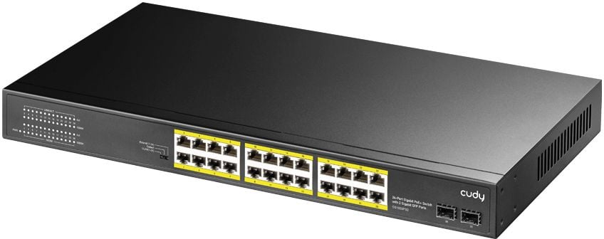 Коммутатор Cudy GS1028PS2, 24×1GbE PoE+, 2×SFP, PoE 300W, 1U