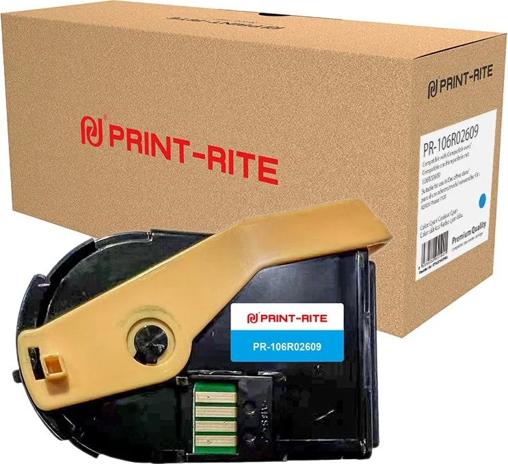 Картридж лазерный Print-Rite TFXAFWCPRA PR-106R02609 106R02609, голубой набор двойная упак. (9000 стр.) для Xerox Phaser 7100