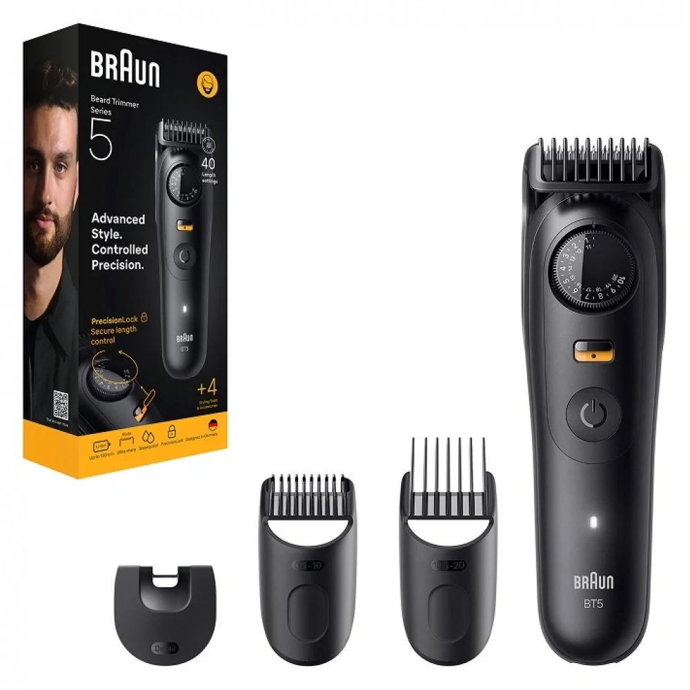 Триммер Braun Series 5 BT5520 черный (насадок в компл:3шт)