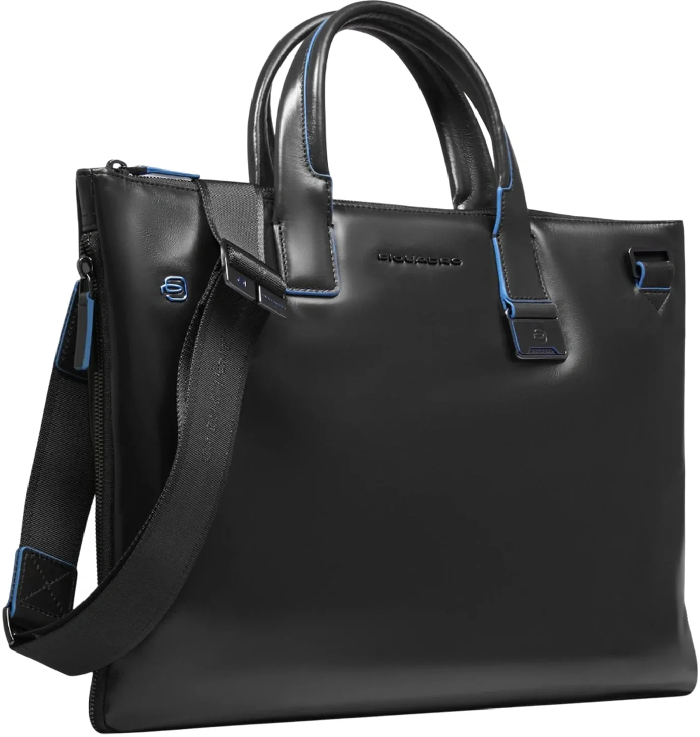 Деловая сумка Piquadro Blue Square CA4021B2/N с отделением для ноутбука 15.6" черная натур.кожа