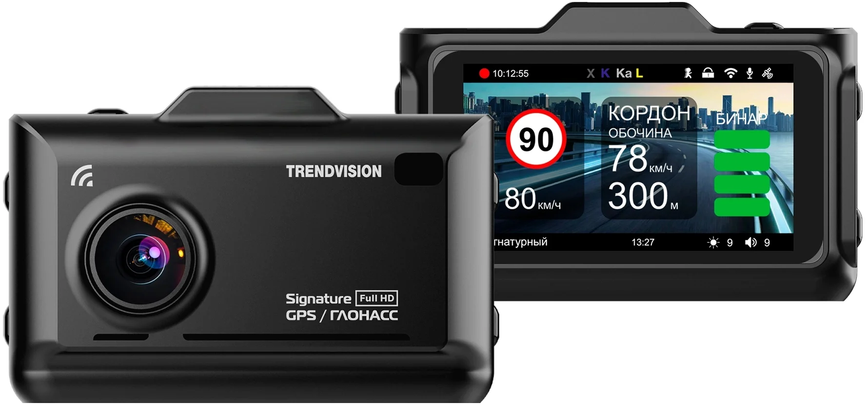 Видеорегистратор TRENDVISION TVCF10, Combo F10, 1080p, GPS