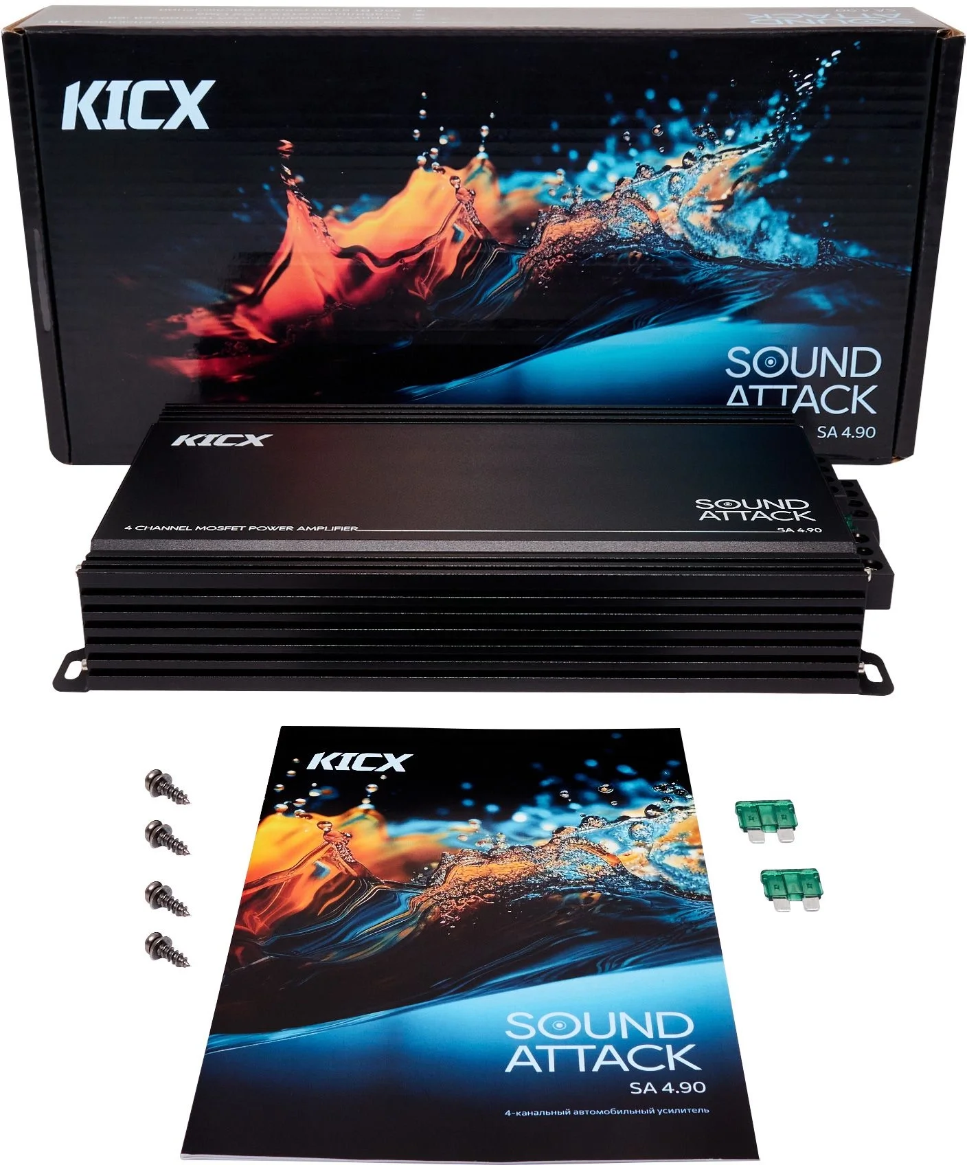 Усилитель автомобильный Kicx SA 4.90 четырехканальный