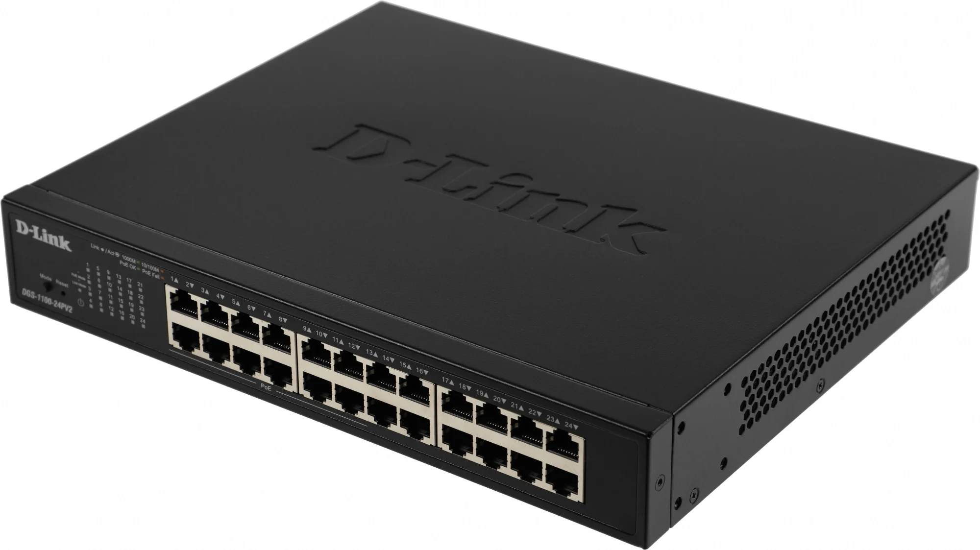 Коммутатор D-Link DGS-1100-24PV2/A3A, L2, 24×1GbE, 12×PoE, PoE 100W