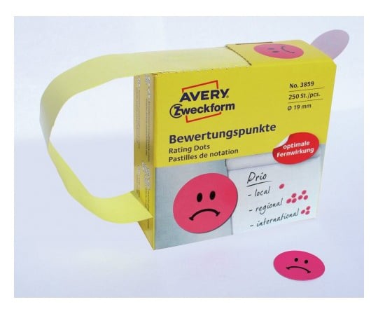 Этикетки Avery Zweckform 3859, 250шт, 19мм, красные