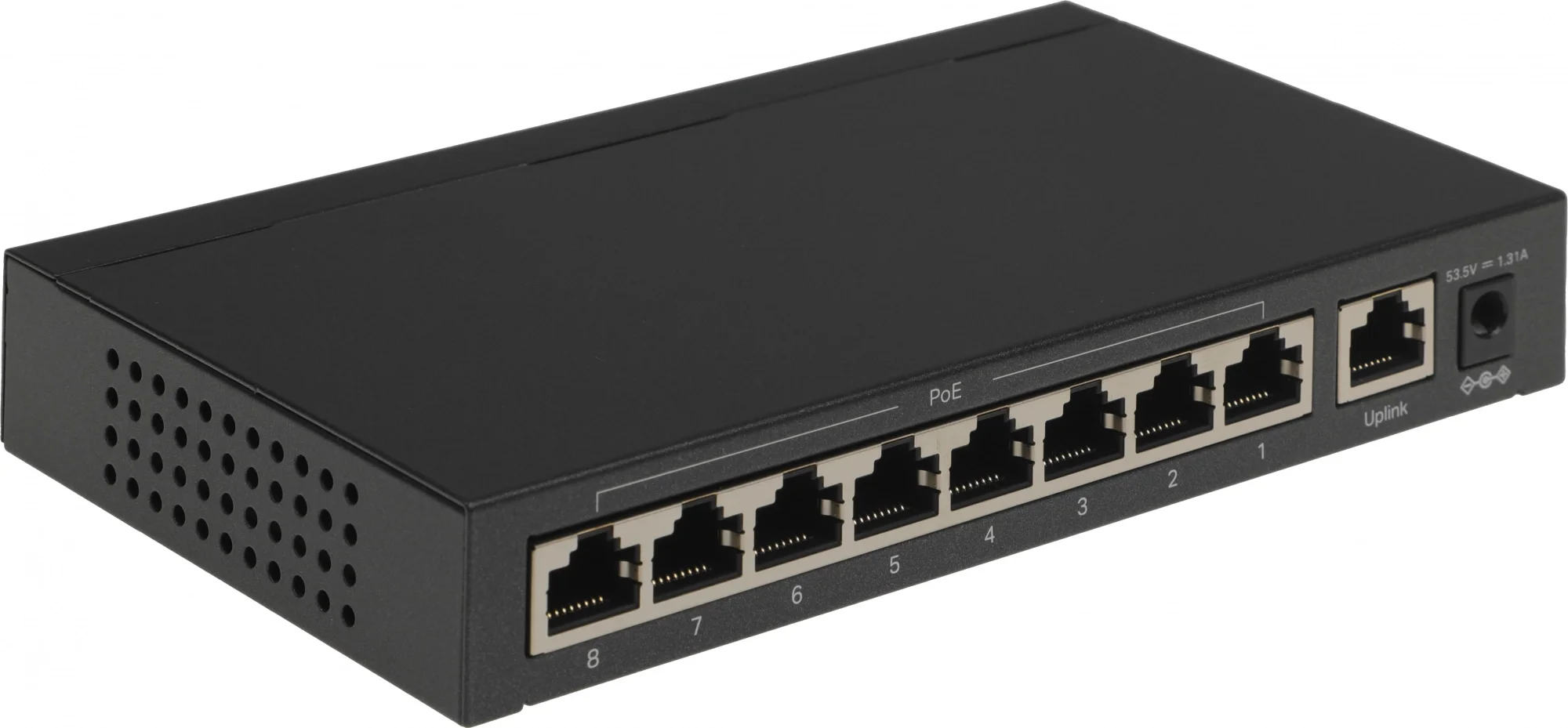 TP-Link 9-Port 10/100 Mbps Desktop Switch with 8-Port PoE+. PORT: 8× 10/100 Mbps PoE+ Ports, 1× 10/100 Mbps Non-PoE Ports. SPEC: 802.3at/af, 65 W PoE Power, Desktop Steel Case. FEATURE: Extend Mode for 250m PoE Transmitting, Priority Mode for Port1-2, Isolation Mode, Plug and Play (SF1009P)