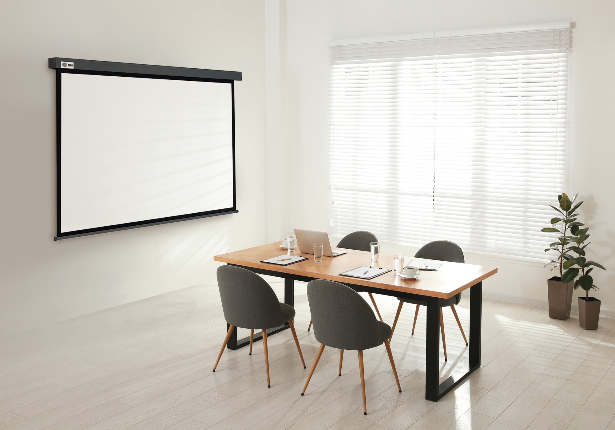 Экран Cactus 84" 150x150см Wallscreen CS-PSW-150X150-SG 1:1 настенно-потолочный рулонный серый