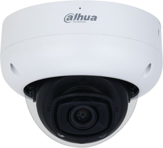 Уличная купольная IP-видеокамера с ИИ, 5Мп, 1/2.7 CMOS, объектив 2.8мм, мех ИК-фильтр, WDR(120дБ), 0.0009лкF1.6, 4 потока 25к/с, SMD 3.0, AI SSA, детектор лиц, ИК 50м, трев 1/1, аудио встр микрофон, 1/1, MicroSD до 512Гбайт, IP67, IK10, 12В(DC), PoE