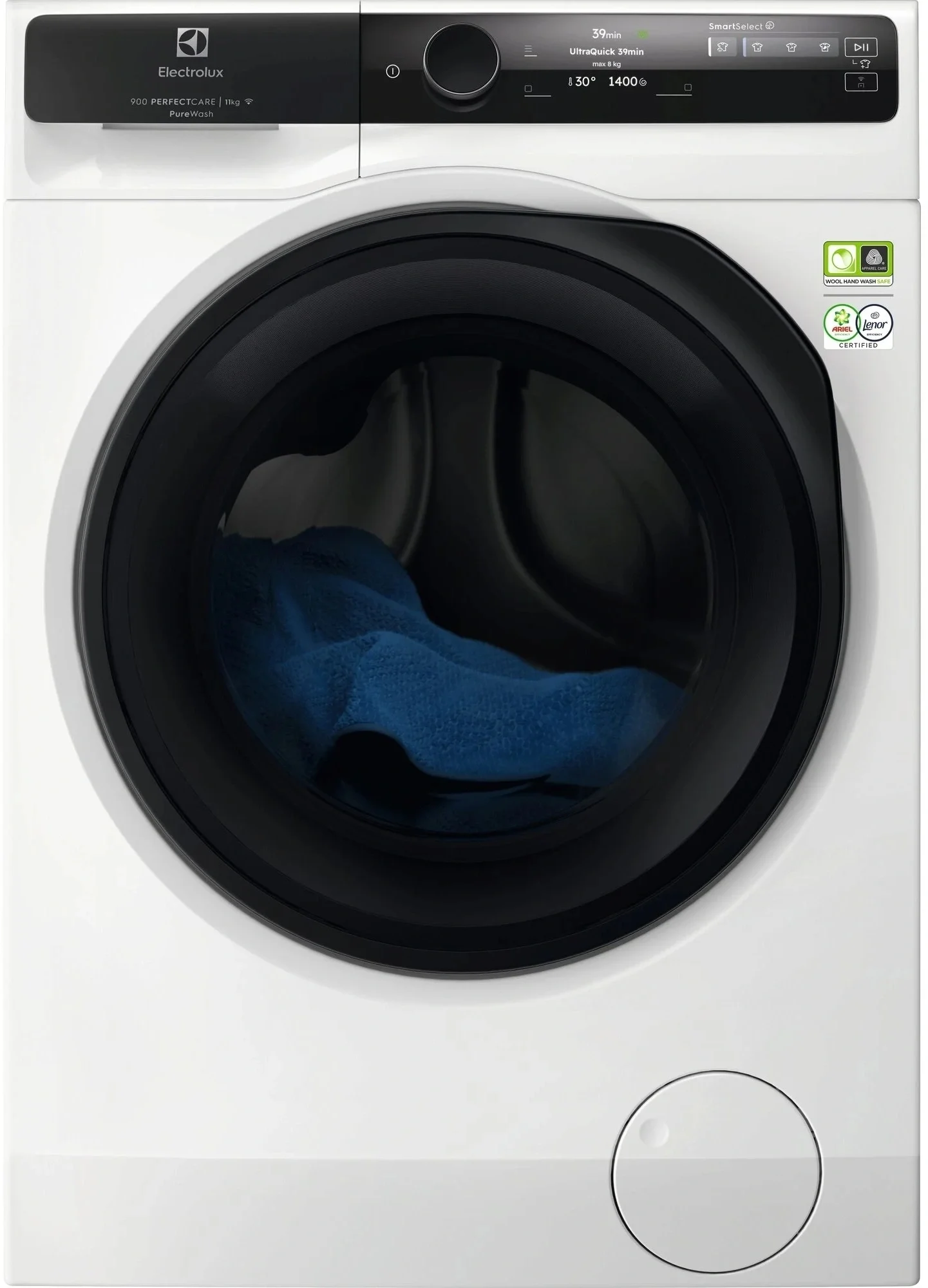 Стиральная машина ELECTROLUX/ Стиральная машина ELECTROLUX, ВхШхГ 84.7*59.7*63.6 см, фронтальная загрузка, 11 кг, отжим до 1600 об/мин, большой ЖК дисплей, инверторный двигатель, 15 программ, пар, отложенный старт, автоопределение загрузки, панель управления на английском языке, цвет белый