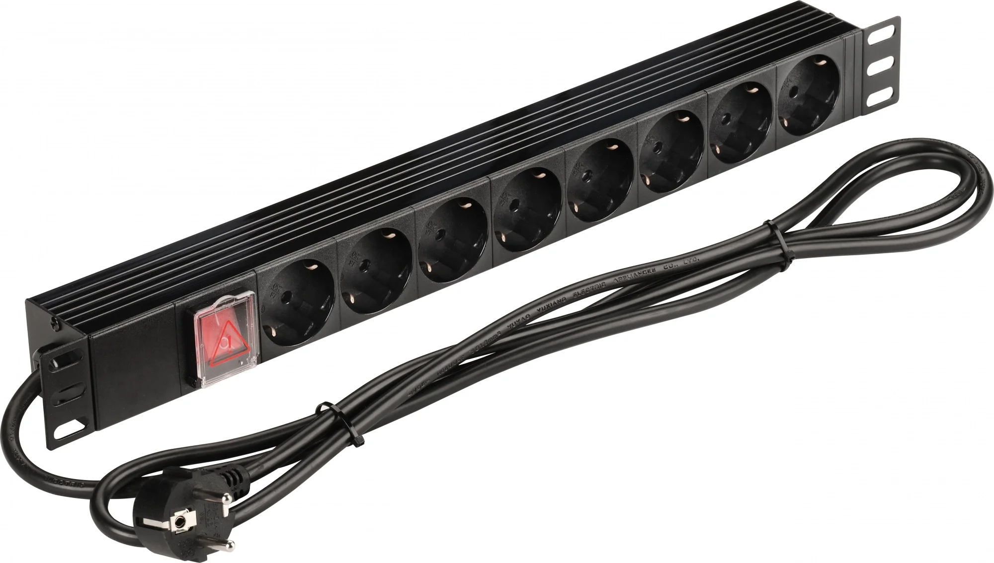 PDU Lanmaster NM-PD16A-8XSH+S-2.0, 8×Schuko, 16A, 2м
