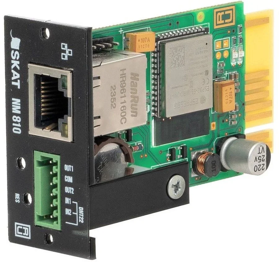 SNMP-модуль SKAT NM 810, 1х10/100 Mb/s, Wi-Fi, релейный выход, датчик темп/влаж или сухой контакт