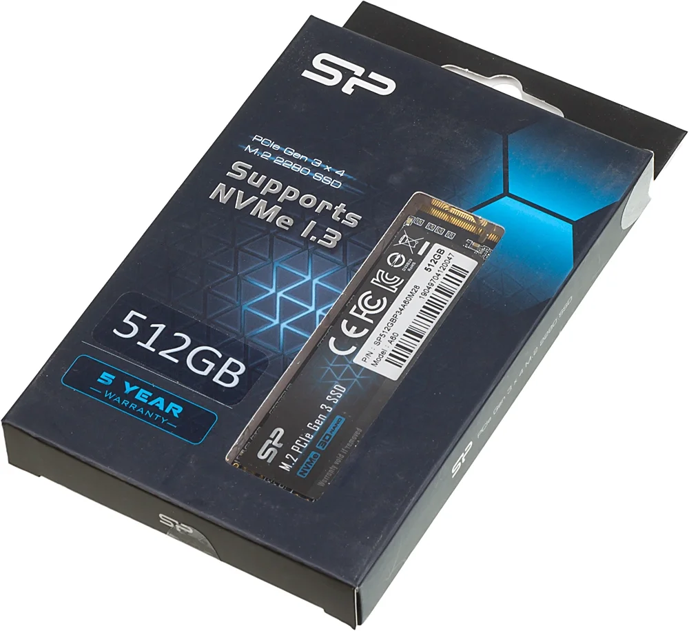 Твердотельный накопитель SSD M.2 512 Gb Silicon Power P34A60 Read 2200Mb/s Write 1600Mb/s 3D NAND TLC SP512GBP34A60M28