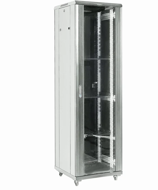 Шкаф коммутационный Rexant (04-3766-211) напольный 37U 600x600мм пер.дв.стекл металл 2 бок.пан. направл.под винты 800кг серый 75кг 230град. 1832мм IP20 сталь