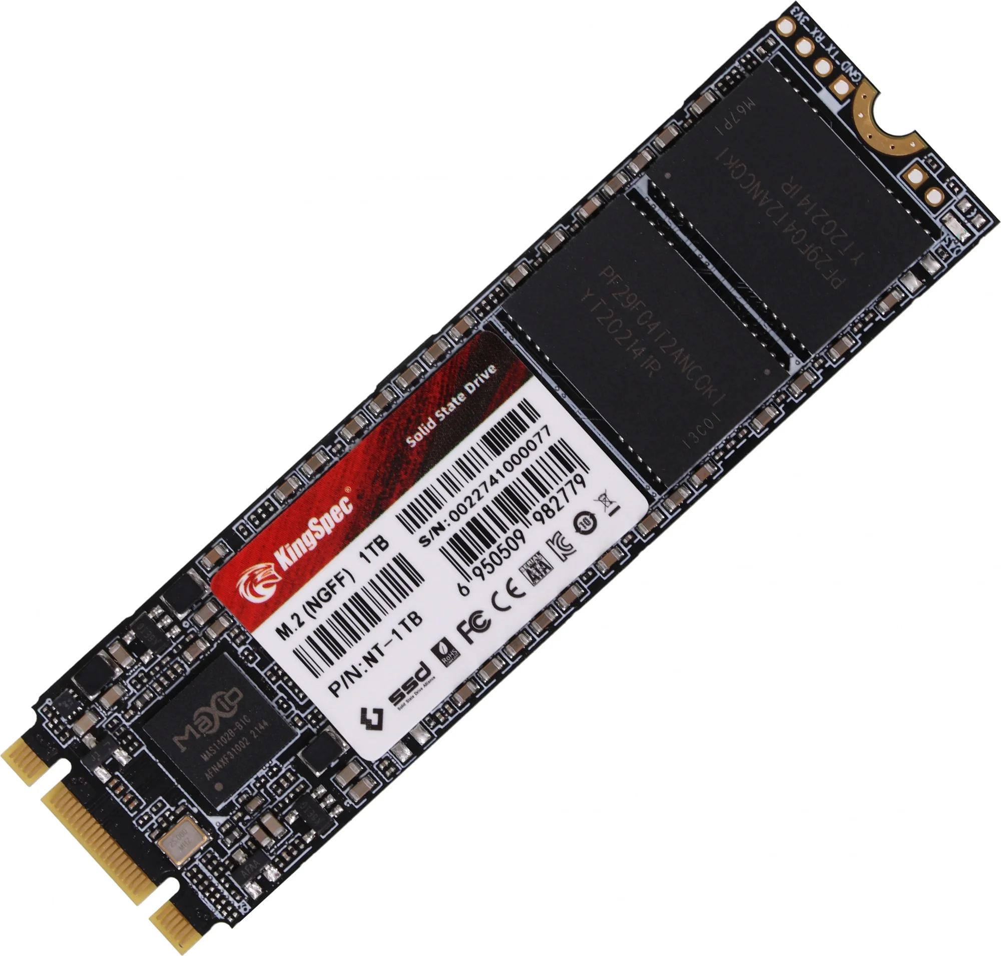 Накопитель SSD KingSpec NT-1Tb, 1Tb, SATA III, M.2 2280, R/W 570/540