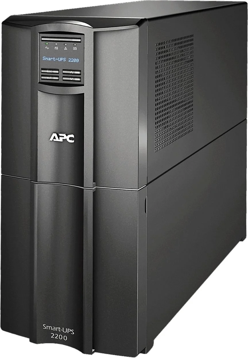 SMT2200IC - Источник бесперебойного питания, APC, Smart-UPS SMT2200IC, Линейно-интерактивный, Мощность 2200ВА/1980Вт, Напольный, 230В, Вых: 8 x IEC C13, 1 x IEC C19, RBC55, SmartConnect Port+SmartSlot, AVR, LCD, Чёрный