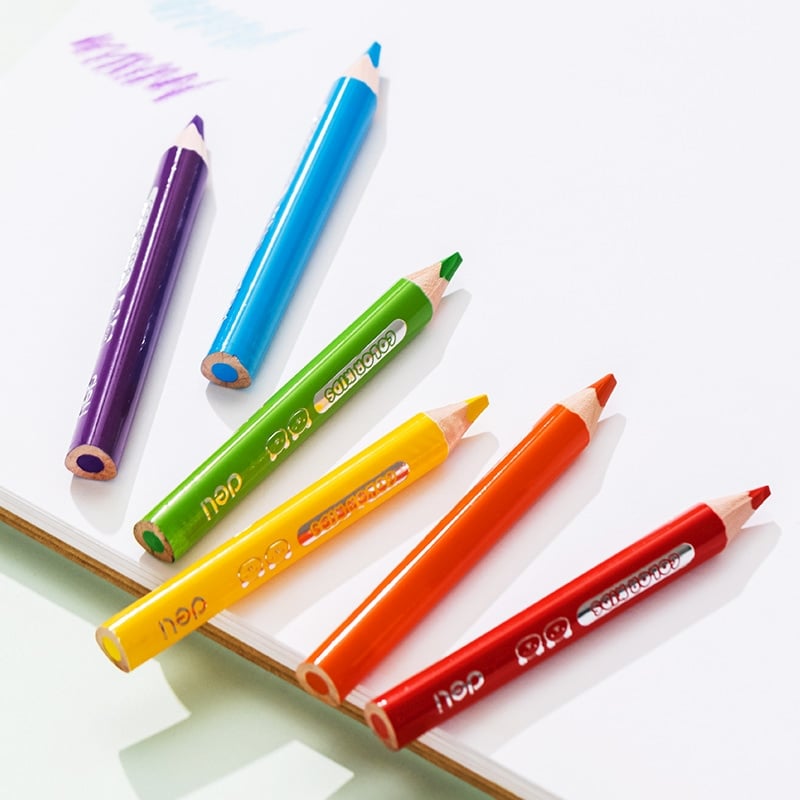 Карандаши цветные Deli EC134-24 Color Kids 5мм, ассорти, 24 цвета, коробка с европодвесом (24шт) 24 карандаша