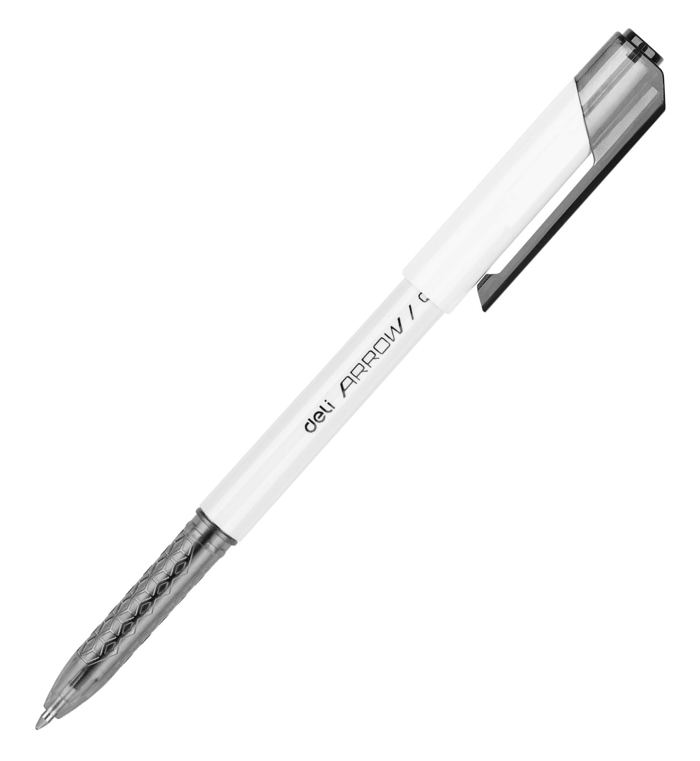 Ручка шариковая Deli Arrow EQ23-BK белый/черный, d=0.7мм, черные чернила (1шт)