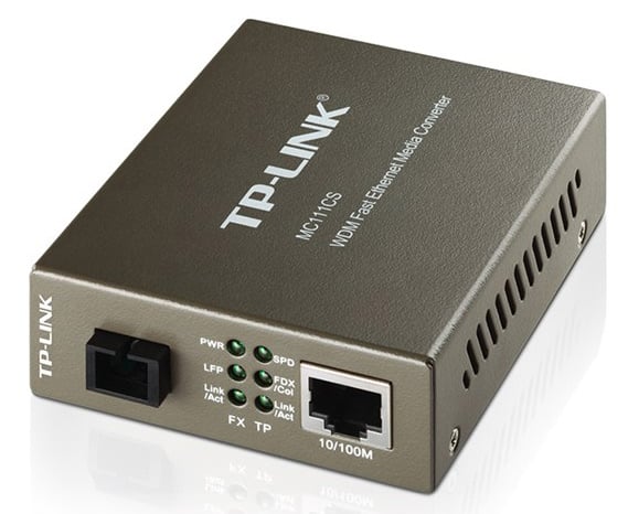 MC111CS - Медиаконвертер, TP-Link, MC111CS, WDM, с 1 портом 10/100Base-TX и 1 портом 100Base-FX с разъемом SC (ТХ: 1550 нм. RX: 1310 нм) для одномодового оптического кабеля (до 20 км)